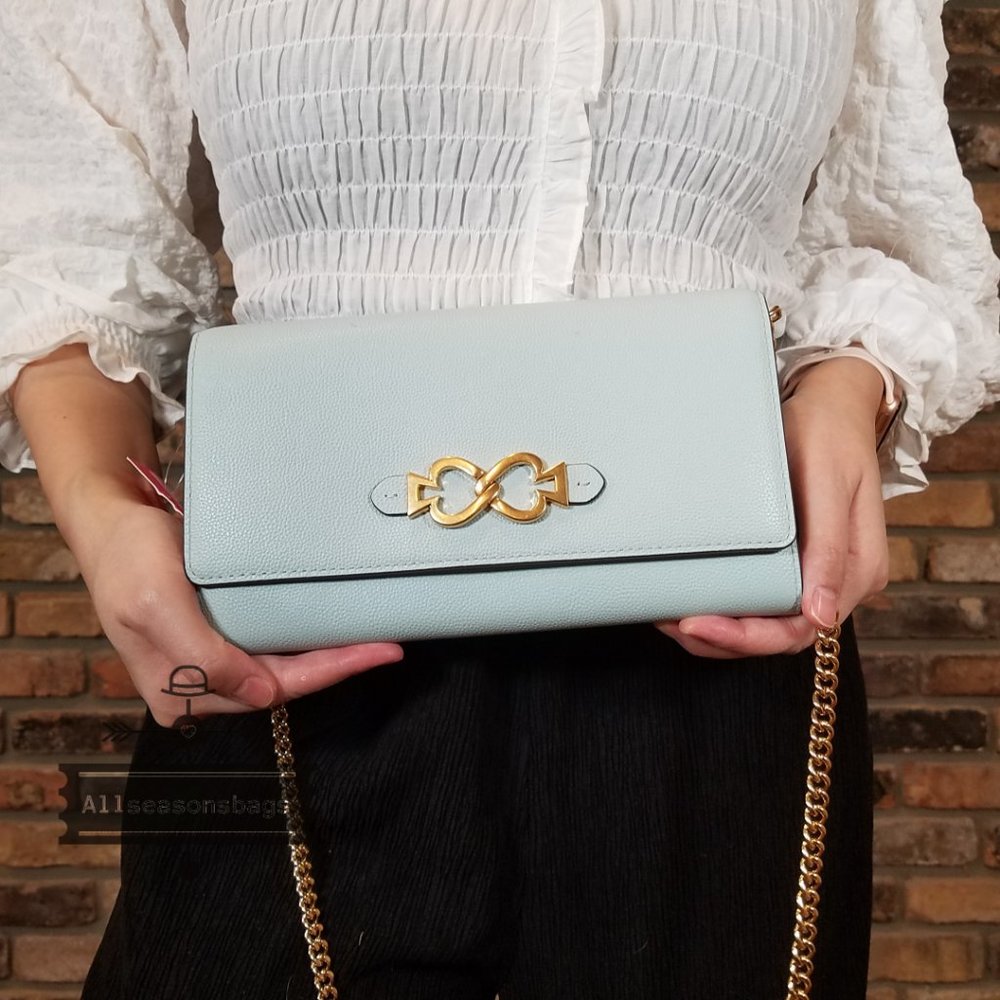 Kate Spade TOUJOURS Chain Clutch Cloud mist BLUE